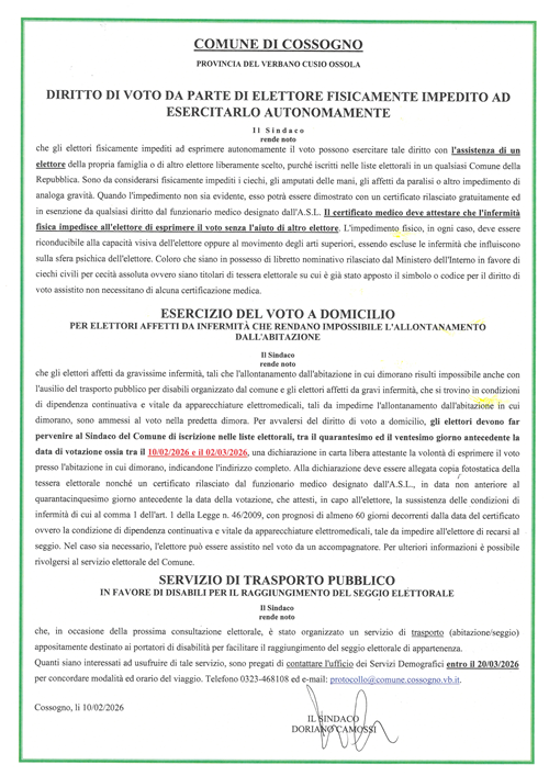 Voto a domicilio, trasporto pubblico ed elettore fisicamente impedito